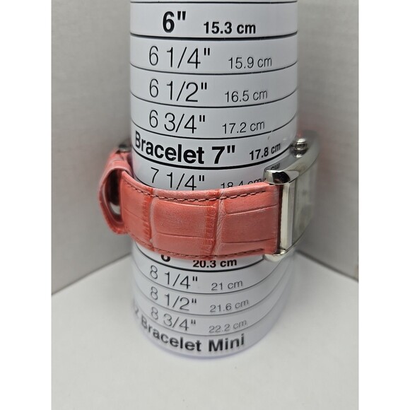 Honora Tank Swiss Mother of Pearl Watch Pink Leather Quartz New Battery Womens - Picture 7 of 12